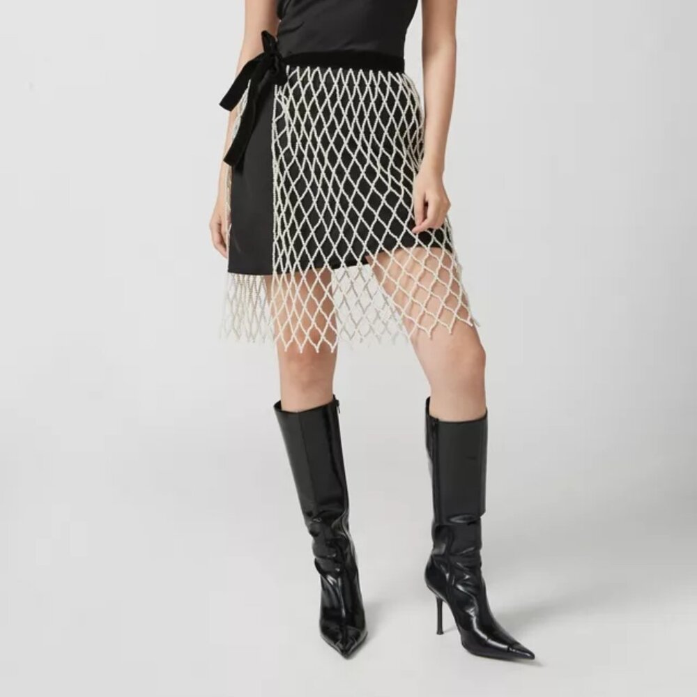 Urban Outfitters Pearl Tie-Front Midi Skirt Size S/M NWT